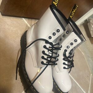 Dr. Martens White and Black Combat Boots women’s size 8
